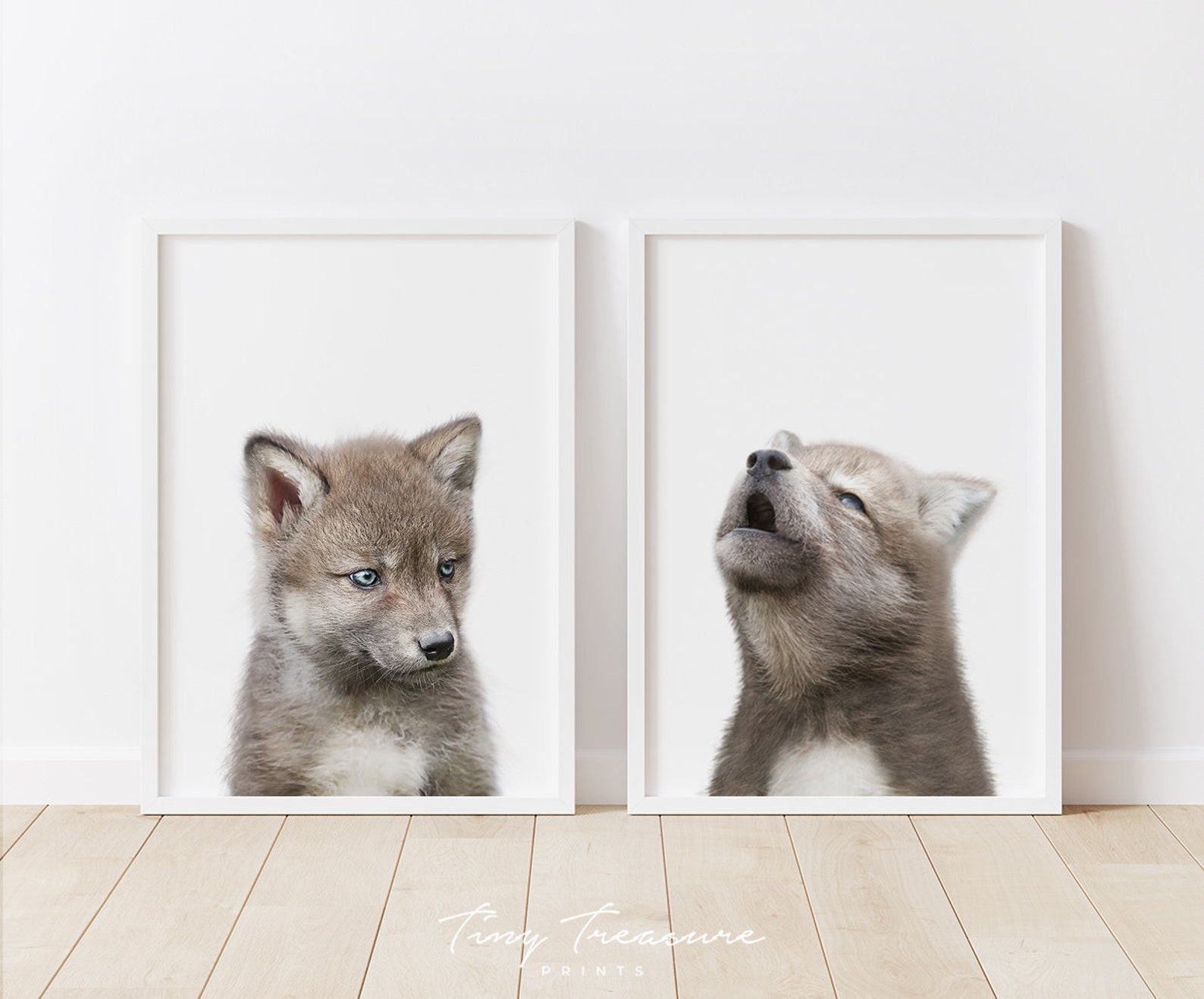 Baby Wolf Print SET Wolves Nursery Wall Art Woodland Decor Etsy UK
