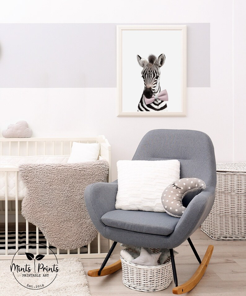 Safari Baby Girl Nursery Safari Baby Animals Pink Bow Ties Etsy