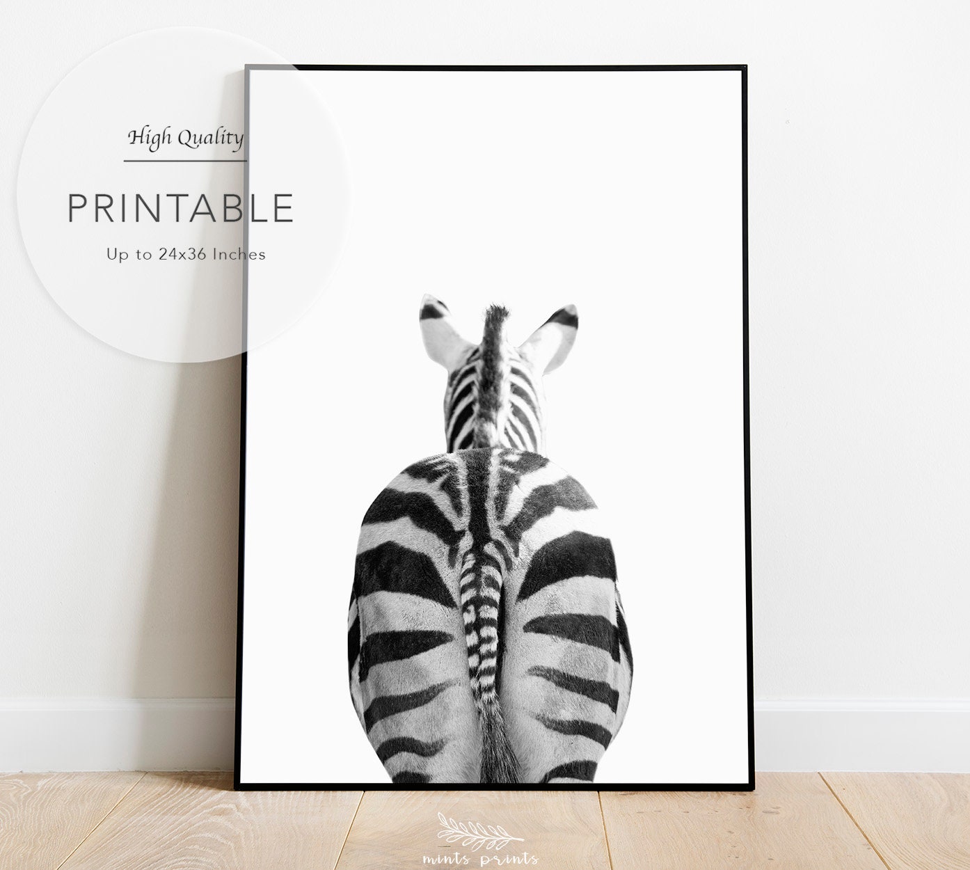 Funny Wall Art Animal Prints Black And White Zebra Nursery Etsy