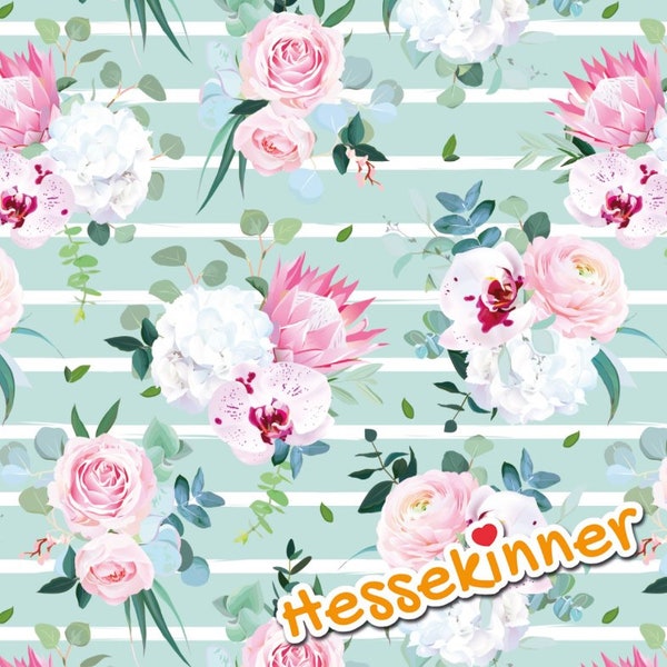 Jersey Blumen mint