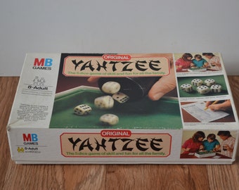 Vintage Yahtzee Boxed Dice Game - MB Games 1982 Edition