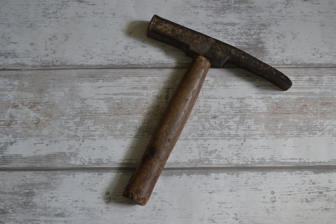 Vintage 8 Steel Masonry Brick Hammer With Wooden Handle Etsy