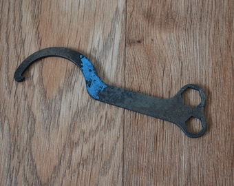 Vintage Kleiner Fahrrad Multi-Tool Verschluss Ring C Haken 3/16 1/4 Whitworth Spanner