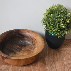 Vintage Turned Oak Wooden Bowl 22cm X 7cm