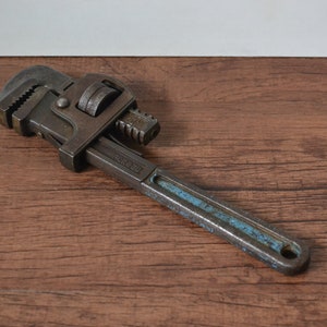 Vintage Drop Schmiedestahl 10" Verstellbarer Stillson Pfeifenschlüssel Spanner