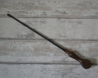 Vintage Very Long 16" x 3/8" Flathead Screwdriver - Turned Hardwood Handle