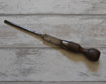 Vintage W Marples & Sons Sheffield Cross-Ground Point Skidproof Cabinet Pattern Turnscrew 10&quot; x 13/32&quot; Blade Screwdriver