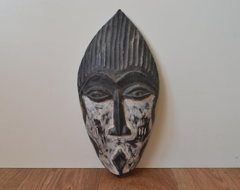 ヴィンテージアフリカグロマスク：手彫りの部族の壁アート-G4011