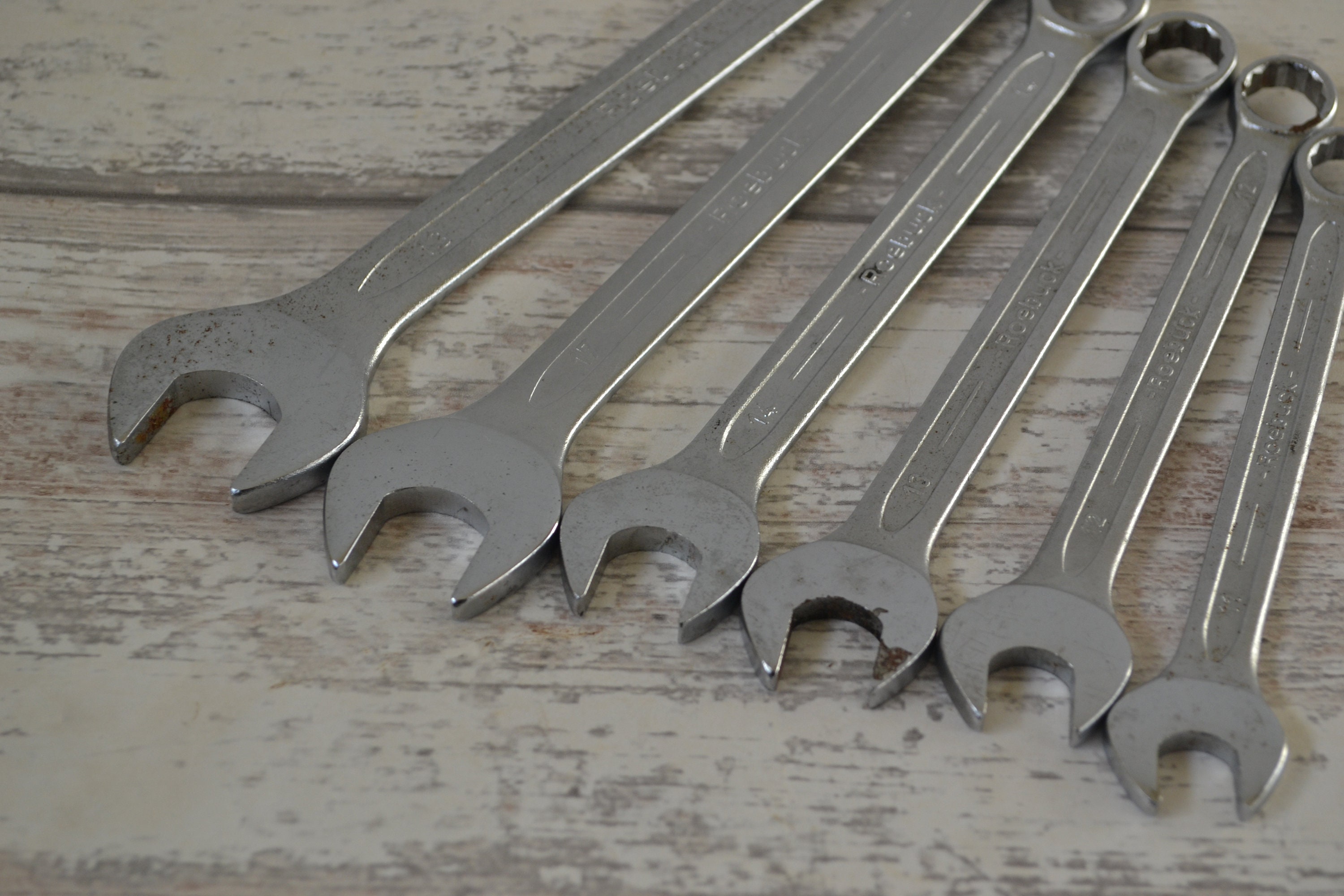 Vintage Roebuck Chrome vanadium Set of 6 Metric Combination