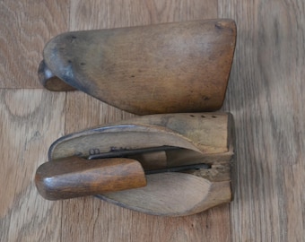 Ensanchadores de zapatos plegables de madera vintage - Longitud ajustable