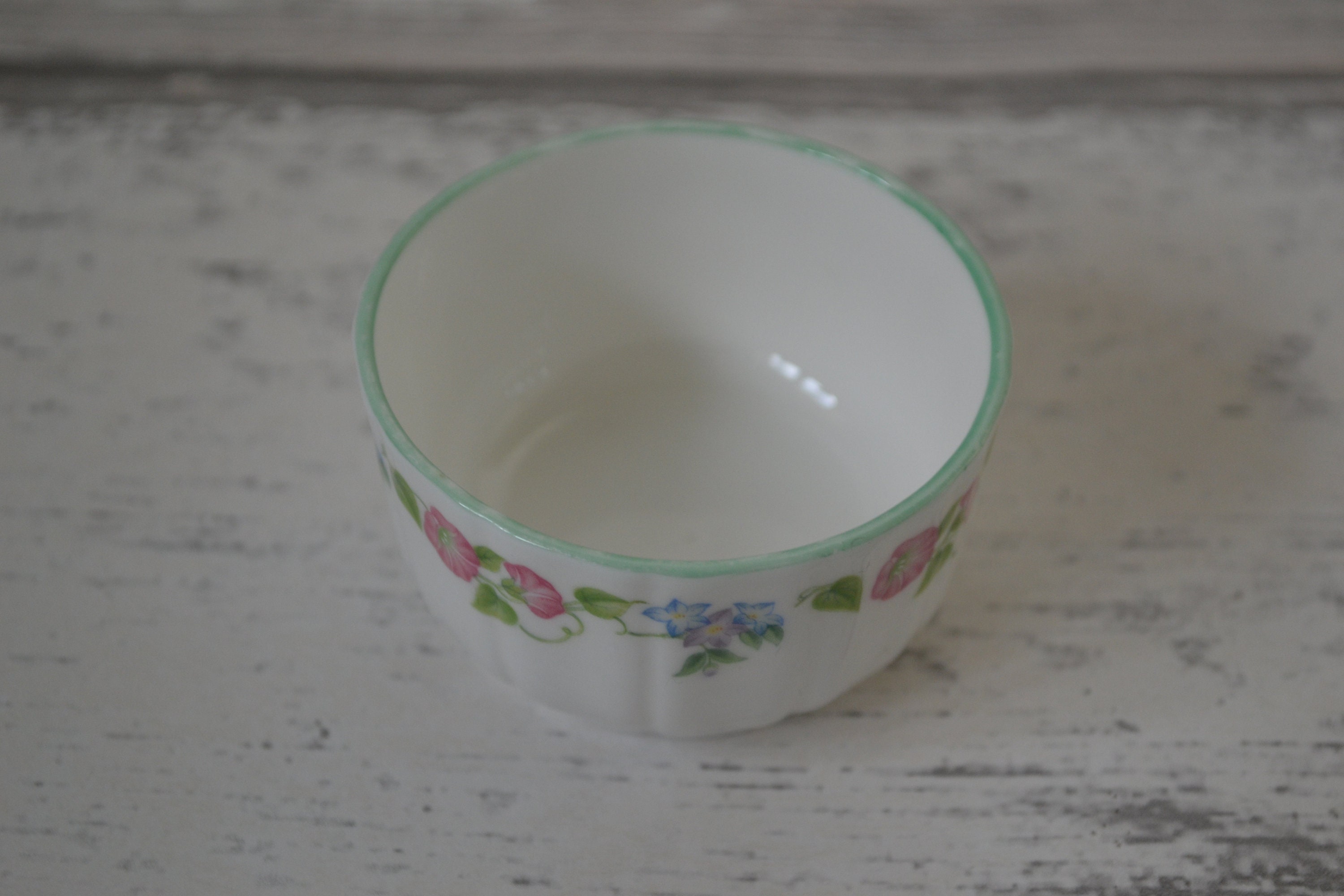 英国製  WORCESTER.. English Garden ❁* Royal Worcester English Garden - Ribbed - Green Edge | 20