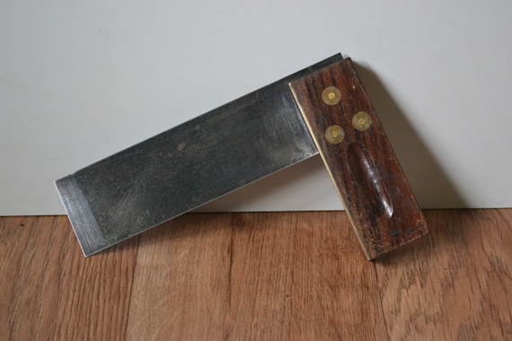 Vintage 6 Carpenters Joiners Try Set Square Wood Steel With