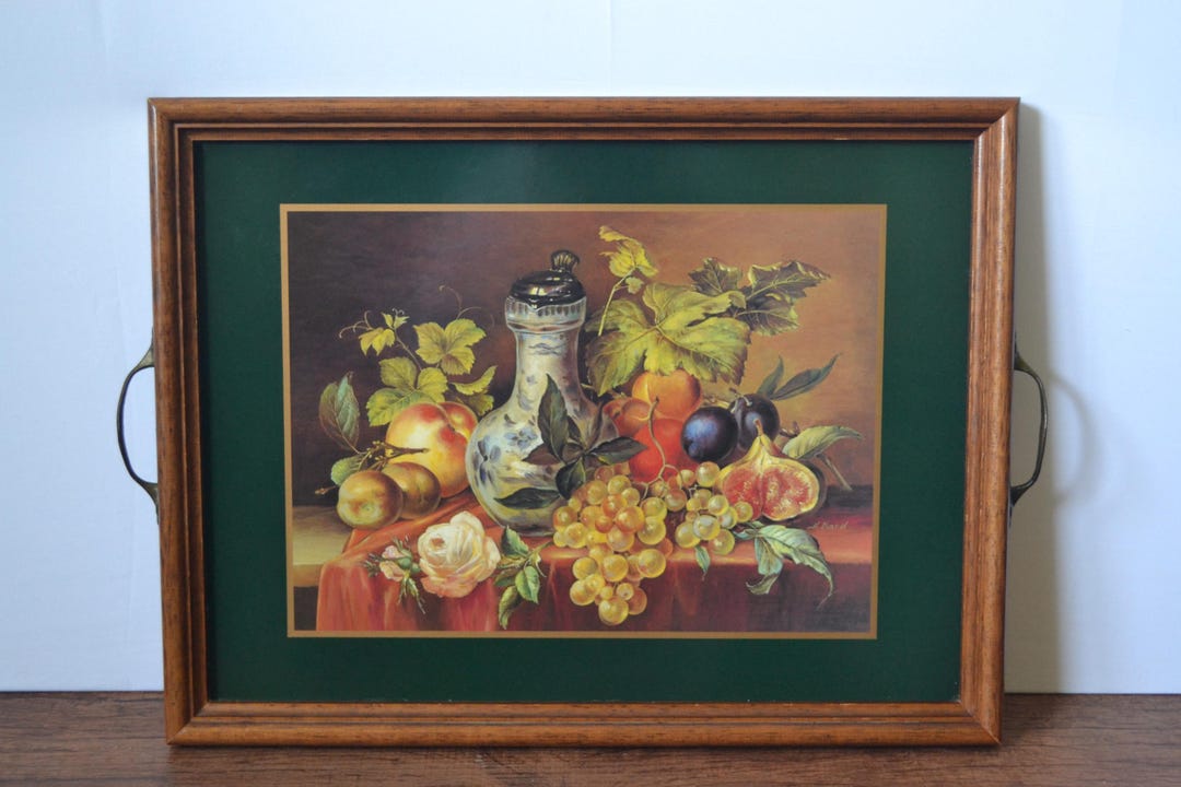 Vintage Fruit Still Life Wall Tray Framed Print With Handles - Etsy