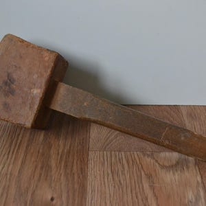 Vintage Carpenter&#39;s Wooden Mallet 13&quot;