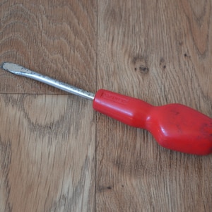 Vintage Stanley Red Handled No. 5006 1/4&quot; Flathead Screwdriver - Made in England