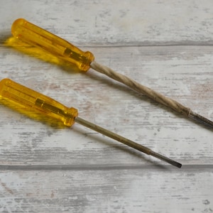 Vintage Pair of Draper No. 865-4&quot; & No. 865-6&quot; Acetate Handle Flathead Screwdrivers - W Germany