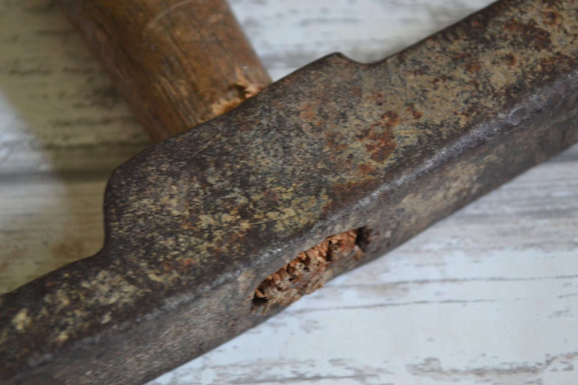 Vintage 8 Steel Masonry Brick Hammer With Wooden Handle Etsy