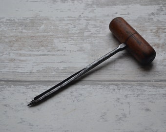 Vintage Wood Handled Gouge Gimlet 5&quot; x 1/4&quot;