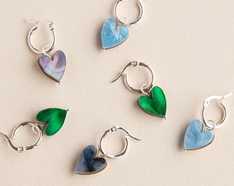 Love Grows Here Heart Hoops Mix & Match, Love Valentines Theme Earrings