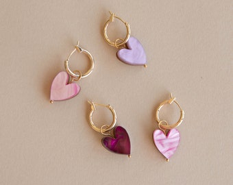 Love Grows Here Heart Hoops Mix & Match, Love Theme Earrings