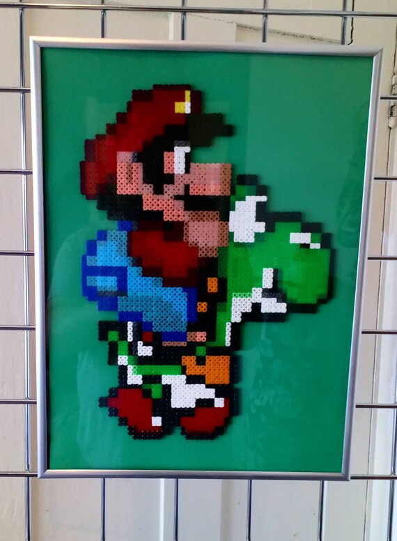 mario yoshi super mario world nintendo bead video game etsy mario yoshi super mario world nintendo bead video game pixel art