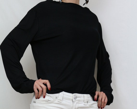 Black loose fit top / Jersey top