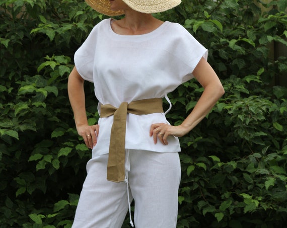 Linen top/ Linen tunic/ Womens tunic/ Summer tunic / White linen top / Linen tunic for women / White linen tunic