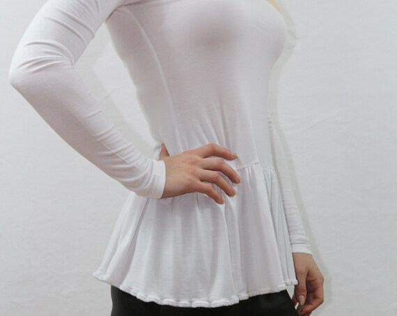 Women top/ White top/ Long sleeve top / white shirt / White top for women