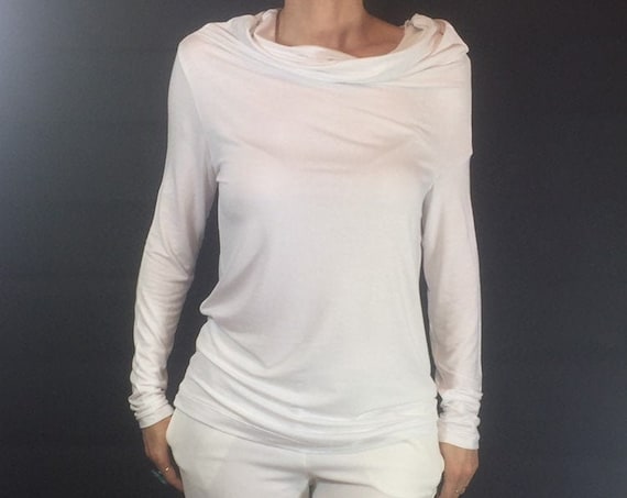 Women top/ White top/ Long sleeve top / white shirt
