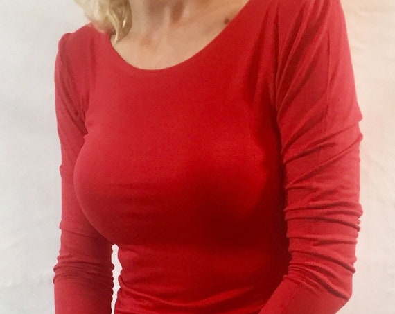 Grey top/ Jersey top / Womens grey top / Long sleeve top / Black tops for women / Black tops / White tops