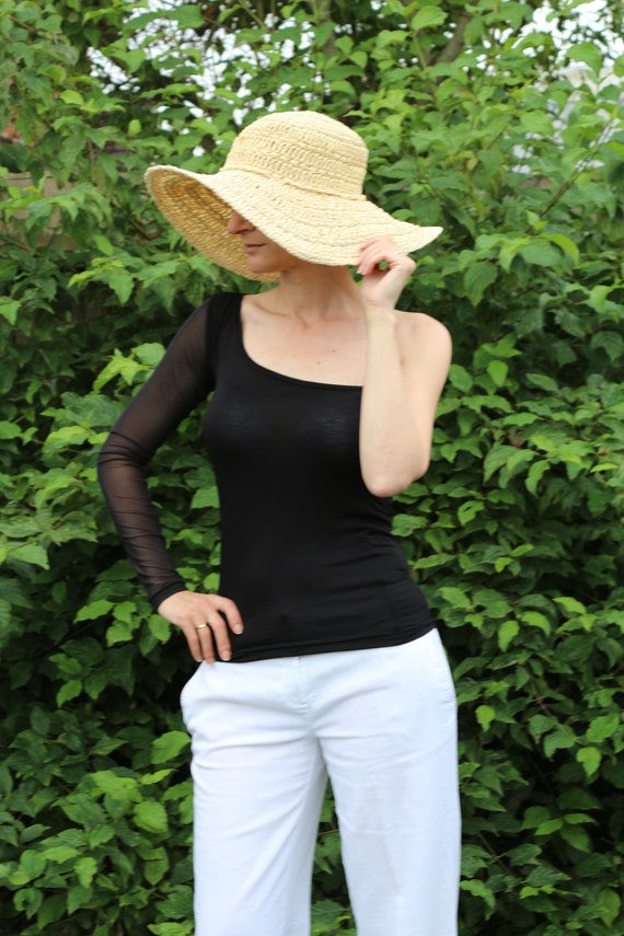 Black top/ Black top women/ Long sleeve top / Black shirt / Off shoulder top / Black blouse / Sexy top / Black off shoulder top