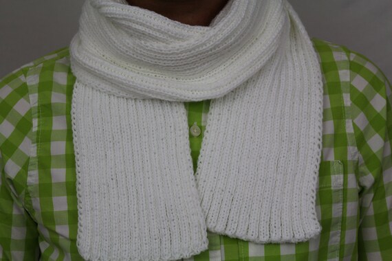 Knitted scarf/ white scarf
