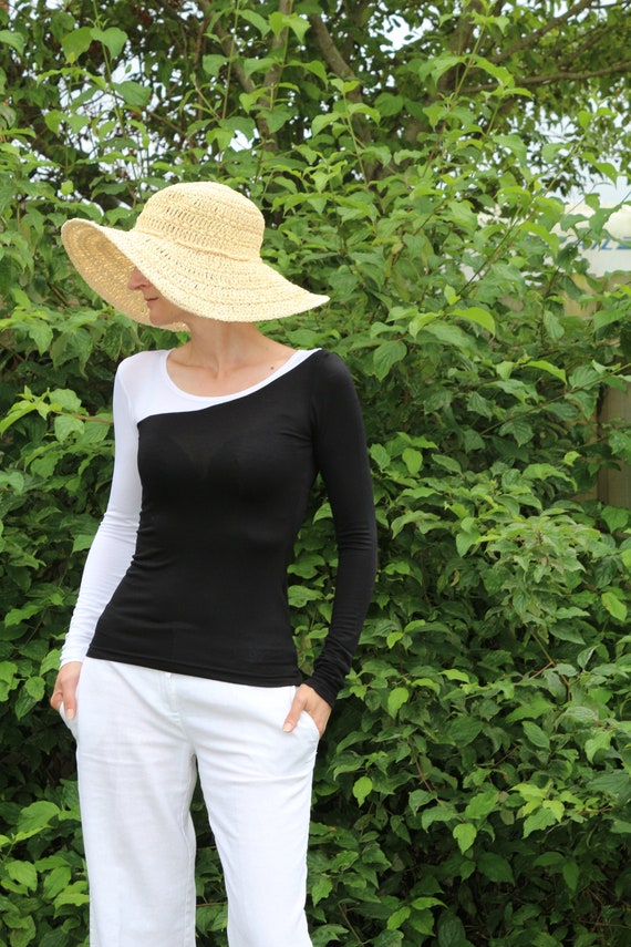 Black top/ Womens black top / Long sleeve top / Black shirt / Black long sleeve top / Womens top / Sexy top / Sheer top