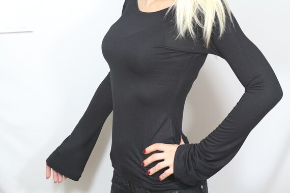 Black top/ Black tops women / Womens black top / Long sleeve top / Black shirt
