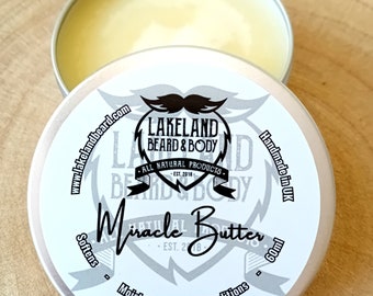 Miracle Butter by Lakeland Beard & Body for dry skin, Unscented (60ml).