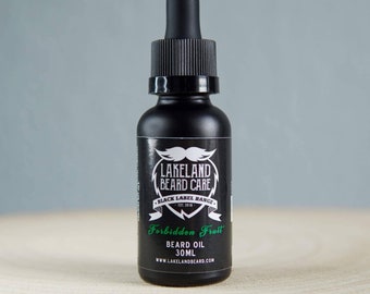 Beard Oil by Lakeland Beard Care 'Forbidden Fruit' scent (30ml) - Black Label Range.