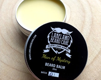 Beard Balm by Lakeland Beard Care, 'Man Of Mystery' scent (30ml) - Black Label Range.