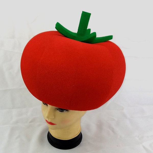 Chapeau réaliste Tomate pour une fête. Pour enfants et adultes.Pour déguisement de carnaval.Chapeau à motif végétal.Coiffe pour la récolte des fêtes.Chapeau de paysan.