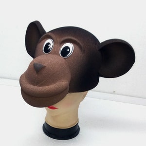 Cappello-maschera Scimmia. Per bambini e adulti. Cappello in costume. Feste, carnevale e altro.