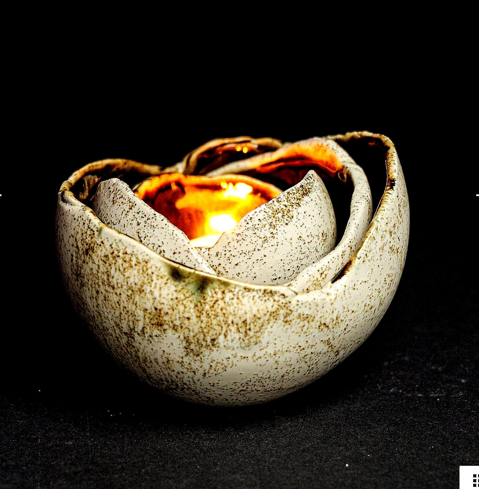 Handmade Ceramic Lotus Candle Holder