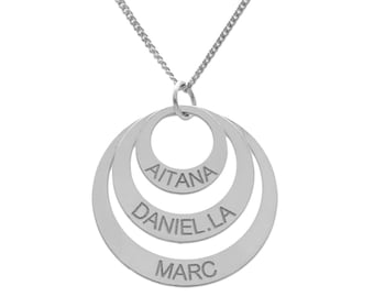 Gargantilla Círculos - Collar personalizable Círculos - Nombre grabados - Collar familia