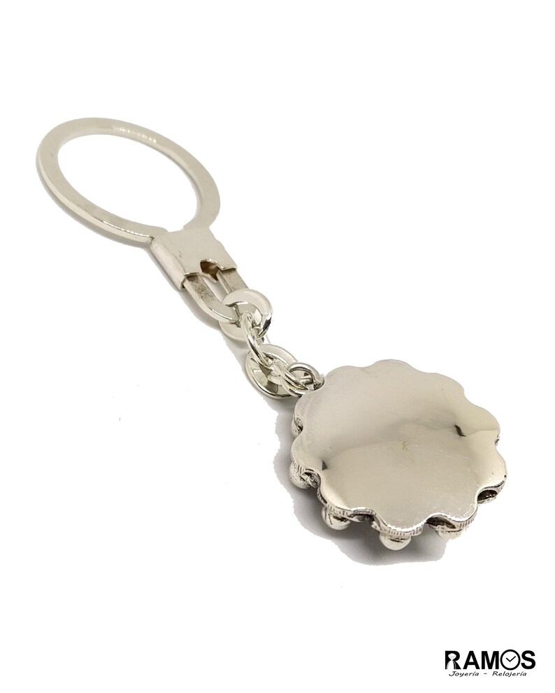 Charro Button Keychain in Silver