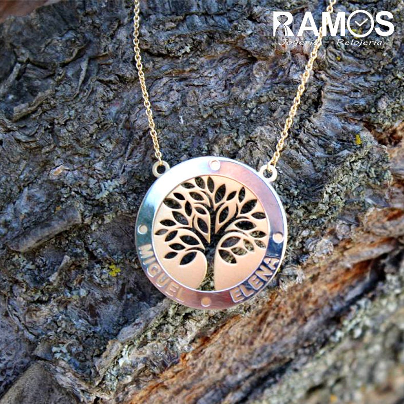 Tree of Life - Gold Necklace - Yellow&white Gold - Personalized - Etsy