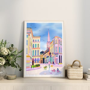 Cheltenham Montpellier Print, Queens Hotel Cheltenham, Nr. 131 Gin und Saft, Imperial Gardens, Regency Architektur, Cheltenham Spa Art