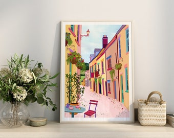 Stroud Art, The Cotswolds Print, Stroud Home Décor, Cotswolds Illustration Print, Stroud Shopping, Gloucestershire Art, UK Art Print