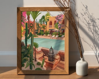 Morocco Travel Print, Morocco Art, Morocco Poster, Morocco Print, Morocco Home Décor, Travel Illustration Print