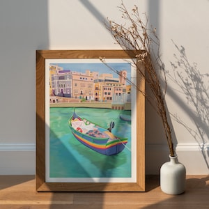 Malta Reise-Druck, Malta Kunst, Malta Poster, Malta Druck, Malta Wohnkultur, Reise-Illustrationsdruck