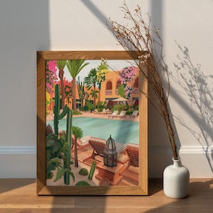 Impression de voyage au Maroc, art du Maroc, affiche du Maroc, impression du Maroc, décoration d'intérieur du Maroc, impression d'illustration de voyage