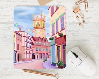 Cirencester Mouse Pad, Castle Street, Mouse Mat, The Cotswolds Gifts, Illustrated Office Stationary, Laptop Accessories, Cotswolds Art