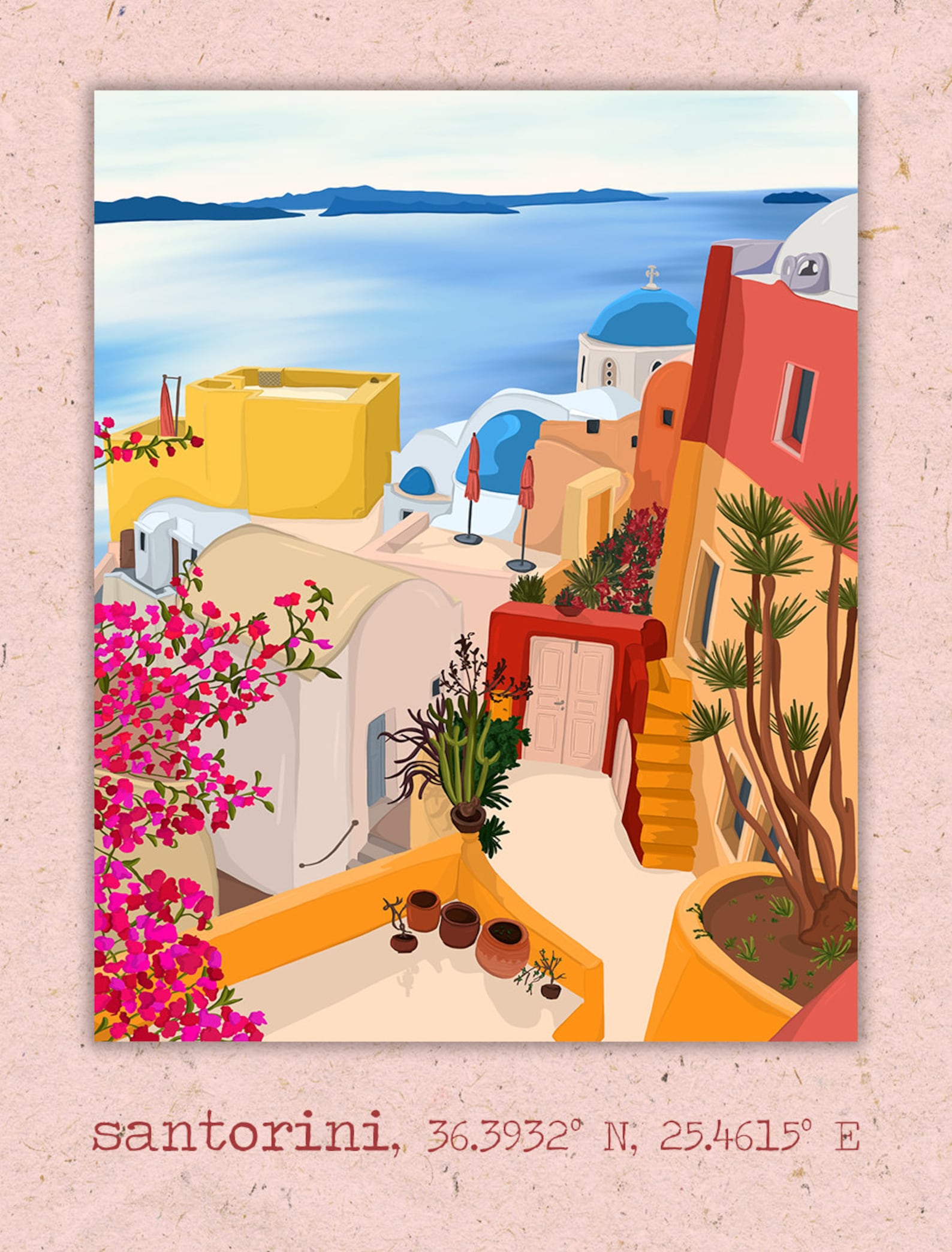 Santorini Travel Print Santorini Art Santorini Poster Etsy